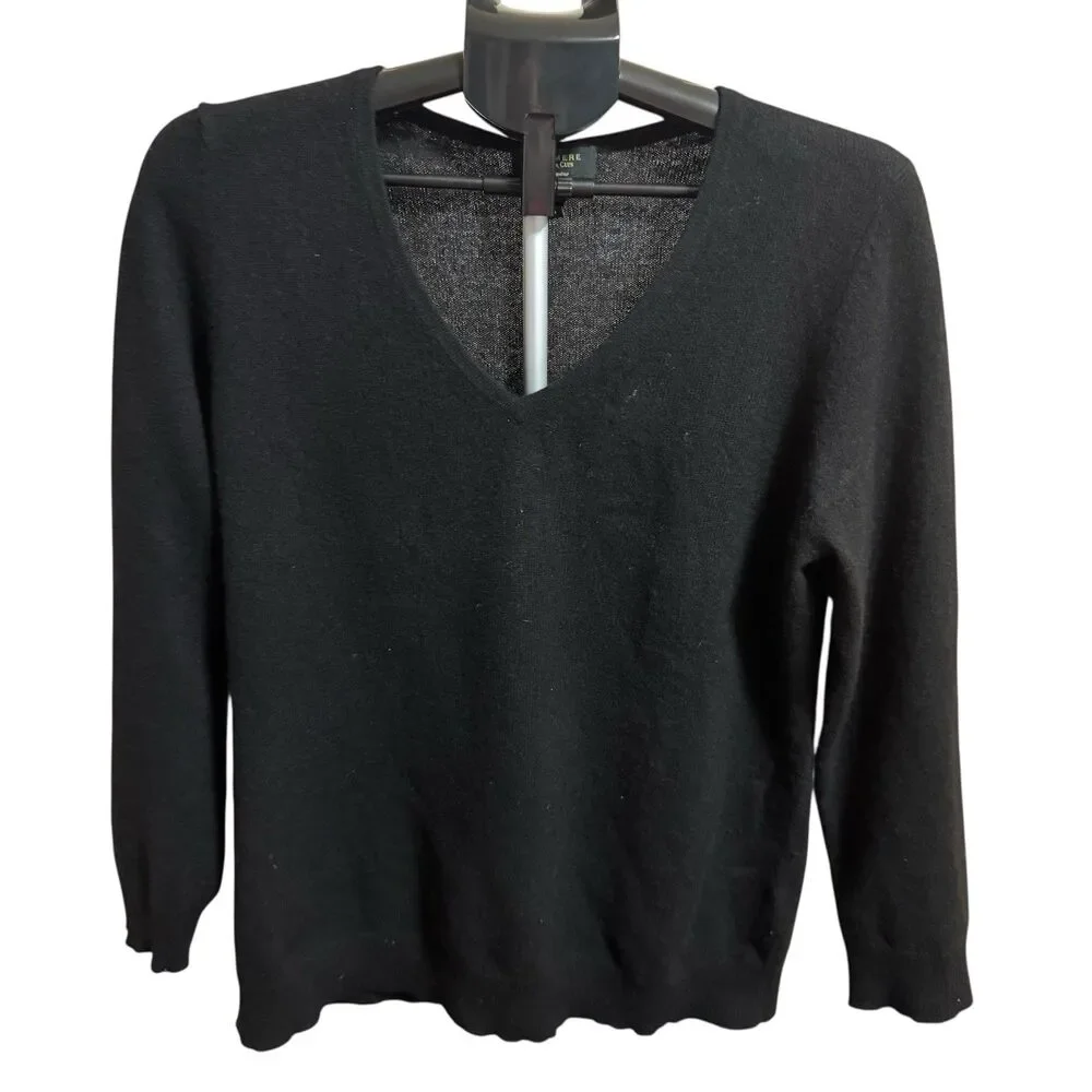 CHARTER CLUB Luxury 100% CASHMERE Women’s  v-Neck‎ Turtleneck Preppy Classy XL